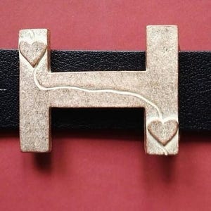 Hebilla de cinturón informal, hebilla de cinturón para mujer, hebilla de cinturón plateada, hebilla de cinturón con letras, hebilla de cinturón con símbolo H, hebilla de cinturón clásica, pasador de cinturón GS272rp