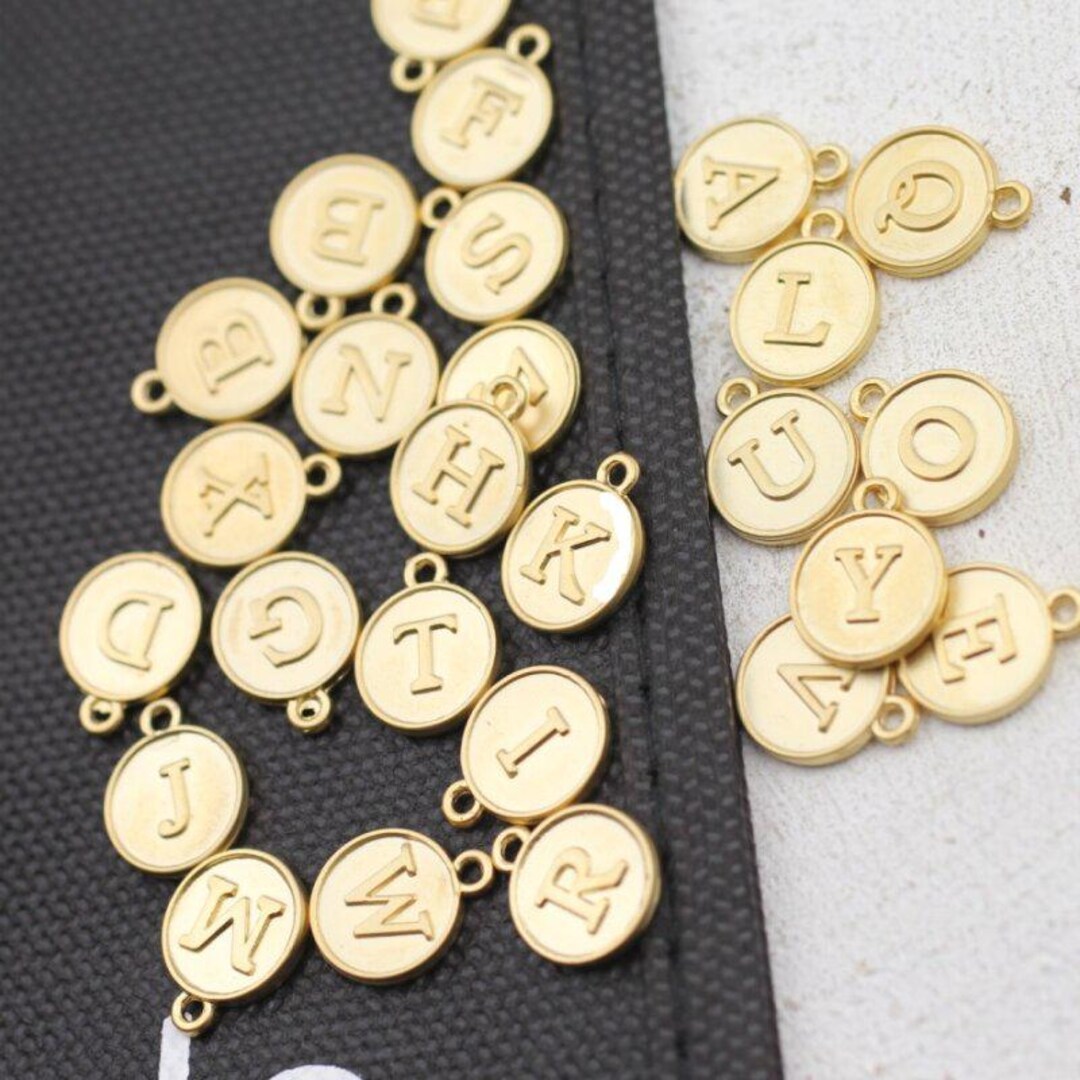 Alphabet Letter Pendant, Initial Letters Charms, Dainty Text Charm, Tag ...