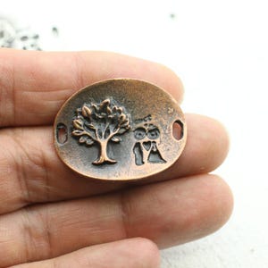 5 Connettore albero della vita, connettore braccialetto amore, accessori per braccialetti, cordino in pelle, avvolgimento macramè, connettori per braccialetti, rame ZM247ac