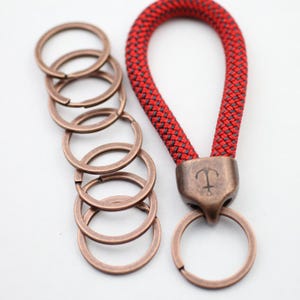 5 Keychain Rings, Spilt Rings, key chain ring Copper Metal Round Key Rings, 33mm Bulk Keychain Supplies Keychain Making Accessories ZM568ac