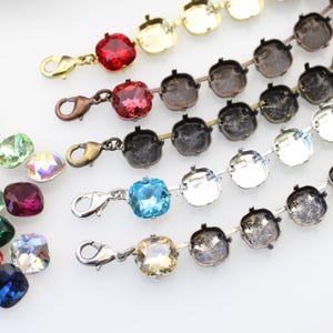 Necklace setting for 12mm Square Swarovski Crystal, DIY Necklace setting, Empty Cup Chain for Swarovki Crystal and Preciosa Crystals, FK56as