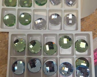 20 mm スワロフスキークリスタル チェスボード フラットバックストーン 