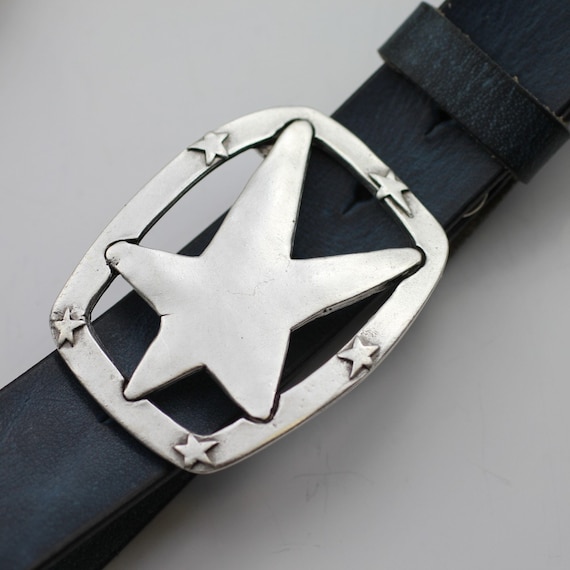 Silver Celestial Belt Buckle, Large Belt Buckle, Star Belt  display picture 3