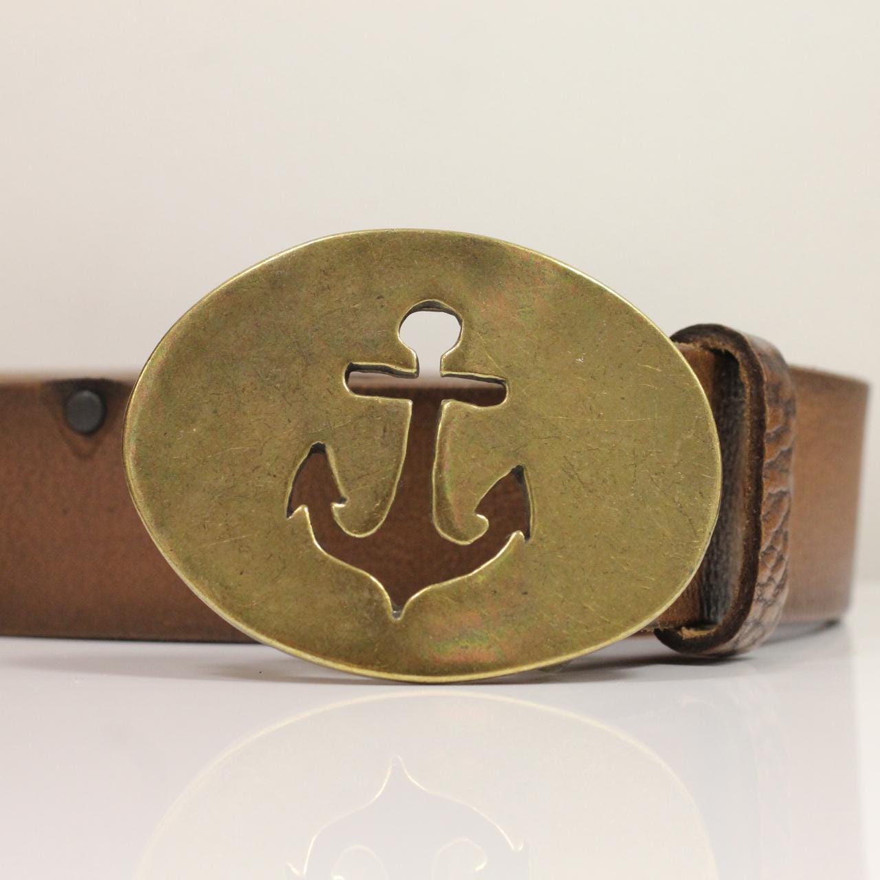 Vintage Nautical Anchor Medallions Gold Toned Stretchy Women’s Belt Anchor Belts for Women for sale | eBay main image 2
