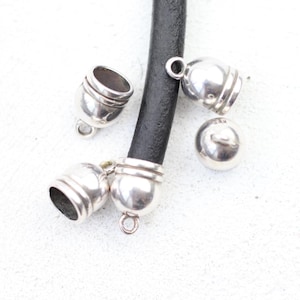 Bulk 10 Tassel Caps, Leather End Caps, Cord End Caps, Bracelets, Necklaces end, Ribbon End Crimp Bead Caps Fastener ZM673as