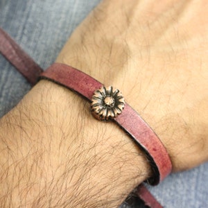 10 flower slider Beads, Leather Cord Slider, flat leather, cords leathers bracelet, Multi-row leather bracelet findings, wholesale, ZM100ac