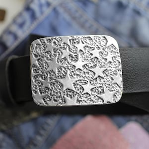Modern Star Design Belt Buckle, Western & Contemporary Style, Unique Gift Idea for Special Occasions, Cowboy Belt Accessory - GS132as