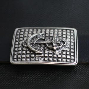 Anchor on burling Belt Buckle,Lighthouse Belt Buckle, Nautical Belt Buckle, Metal Lighthouse Buckle, Silver Belt Buckle, GS178