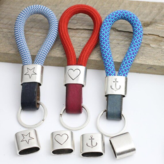 1 Rhodium Keychain Findings End Cap for Engraving, Keychain