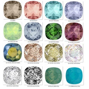 10mm Square Swarovski Crystal 4470 Fancy Stone – Cushion Cut Foiled Glass Gems for Jewelry Making, DIY Crafts, Earrings 4470-10mm