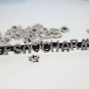 10 Silver Letter Spacer Beads, Initial Letter Beads, Personalized Alphabet Beads, DIY Bracelet, Jewelry Findings for Wholesale Price ZM208as