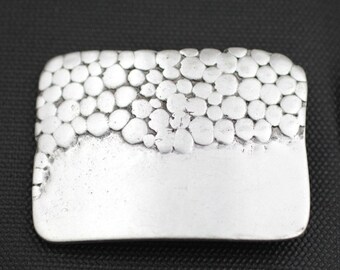 Antique Silver Geometric Belt Buckle, Brutalist Style (Fits 40mm Belt)