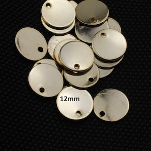 10 Round Disc Stamping Tags Charm, Metal Stamping Charm, Metal Blanks Tags, For Making Hand Stamped Jewelry Or Engraving Tags, ZM877go