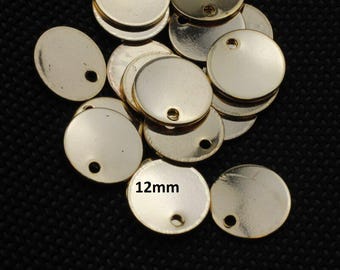 10 Round Disc Stamping Tags Charm, Metal Stamping Charm, Metal Blanks Tags, For Making Hand Stamped Jewelry Or Engraving Tags, ZM877go
