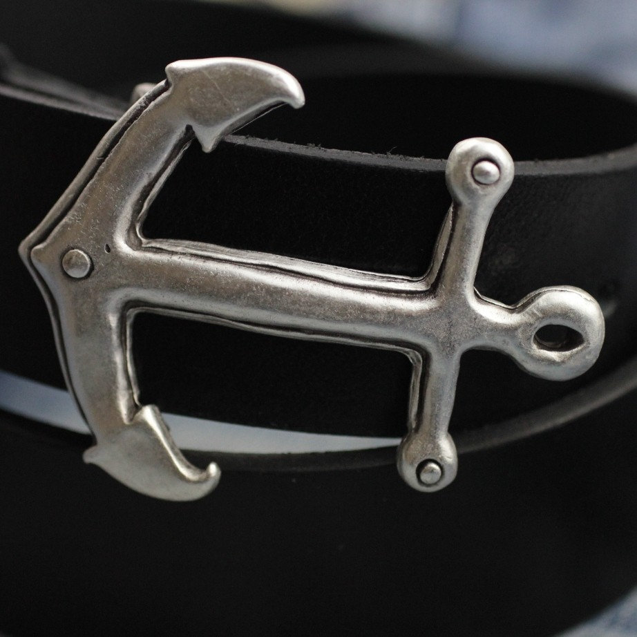 シルバー アンカー ベルト バックル、レザー ベルト バックル