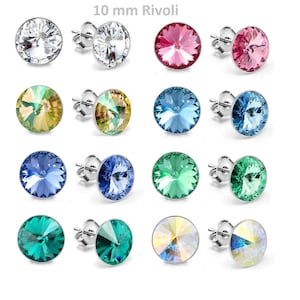 Women&#39;s Jewelry, Special Occasion Gift, Large Color Selection! 10mm Swarovski Crystal Earrings, Sparkly Studs, Rhinestone Earring f2-1-10sw