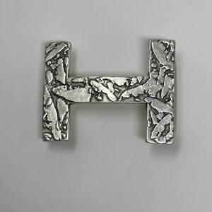 Hebilla de cinturón informal, hebilla de cinturón para mujer, hebilla de cinturón plateada, hebilla de cinturón con letras, hebilla de cinturón con símbolo H, hebilla de cinturón clásica, pasador de cinturón GS271ds