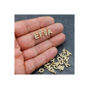 Sterling Silber Charm, Anfangs Anhänger, Buchstabe Charm, Minimalist Alphabet Buchstabe Charm, personalisierter Schmuck zm965go