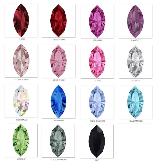 SWTHONY 13 x 18 mm cristallo a goccia grandi strass Pointback gemme pietre per artigianato creazione di gioielli scarpe vestito perline di vetro 56 pezzi colorati