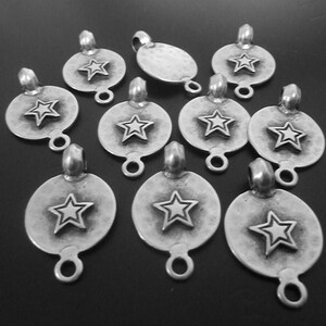 10-stjärnig koppling, armbandskoppling, försilvrade smyckestillbehör, armbandsmaterial, metallstjärnkoppling, grossist, ZM433as
