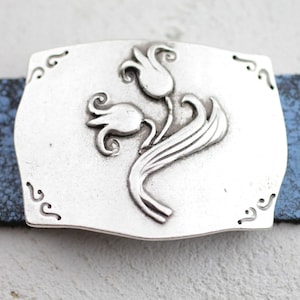 Silver Plated Buckle, Floral Belt Buckle for Women, Flower Belt Buckle Pin, Elegant Buckle, Boho Buckle, Adjust Pin, Christmas Gift, GS113