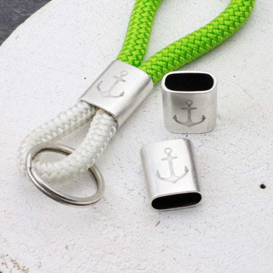 5 Anchor Keychain Findings, Keychain Slider Beads, Anchor Keychain