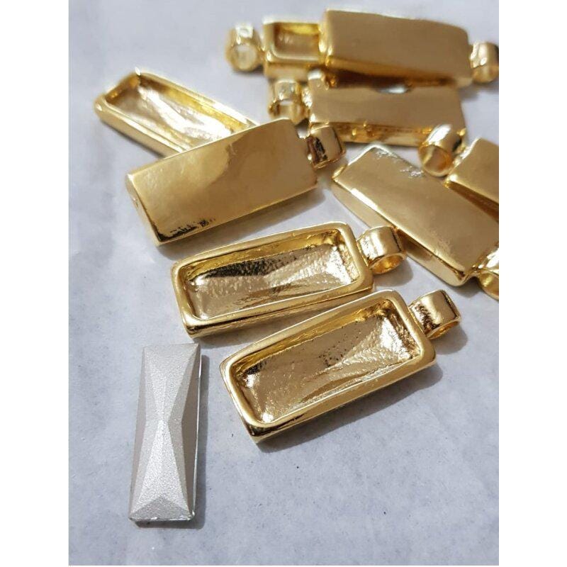 Gold Pendant Blank Bezel Base Setting Necklace Blank Resin Blank