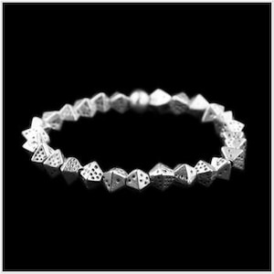 Silver Bead Bracelet, Boho Bracelet, Women/Men Bracelet, Gift for Her, Christmas Gift, B191