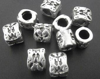 Perle Distanziali In Metallo A Forma Di Ali - Argento Antico, 50 Mm, Confezione Da 10 Pezzi