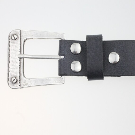 2 Fibbie Cintura Solide In Metallo, Anni '80, Larghezza 60mm, Colore Argento, Donna - Foto 2