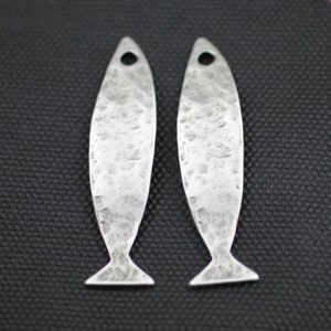 5 stuks vishanger, sterlingzilver, antiek zilver, zilveren vis, bedelhanger, groothandel sieraden maken, bulkbedel zm521
