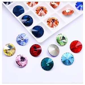 8mm Swarovski Crystal 1122 Rivoli Round Stones, Rhinestones for Jewelry making, earrings, baracelet making supplies wholesale Stones 10 Pcs