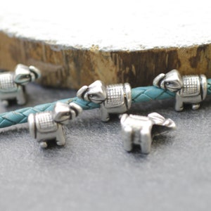 10 Silver Elephant Beads, Animals Charms, Antique Silver, Spacer Beads, Jewelry Supplies, Wholesale Beads, ZM367as