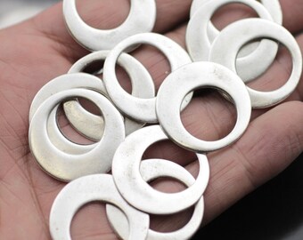 10 Silver O Charms, Silver Ring Charms, Sterling Silver Plated, O Charms Pendant, Zamak Charms, jewelry making Supplies, ZM794as