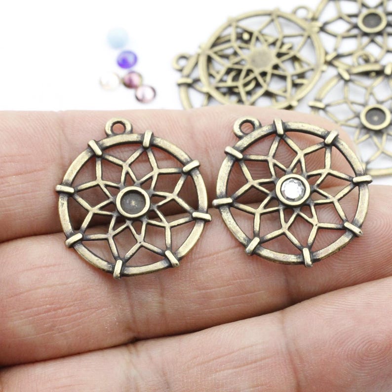 Mandala Charms - Gold Plated Stainless Steel - 10 pack