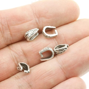 20 Bail Connectors, Pinch Bail, Connector For Pendant, Brass Bail Connector Findings, Pendant Bails, Pendant Connector, ZM897