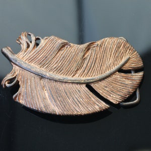 Feather belt buckle, oxidised copper finish, copper belt buckle, Gift for Women, Gift for men, belt buckle, metal belt buckles, GS32co