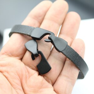 5 Clasps For Bracelet, Sterling Mette Black Plated, Hook Bracelet Clasps, Leather Bracelet Making Supplies, Jewellery Findings, ZM830jm