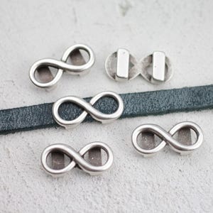 10 Infinity Slider Beads For Leather Cord DIY Bracelet and Chokers Making, Wholesale, Jewelry Making Supply, ZM565