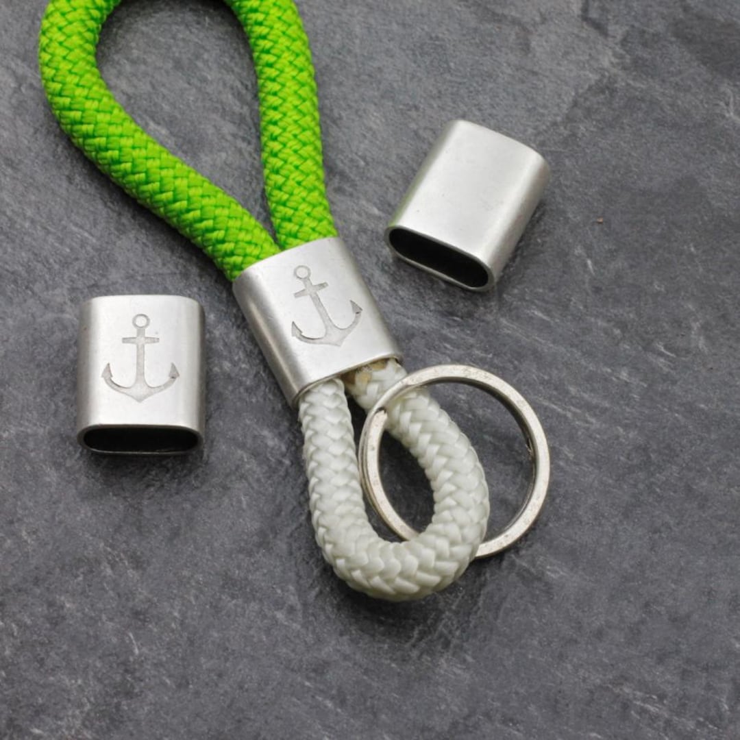 5 Anchor Keychain Findings, Keychain Slider Beads, Anchor Keychain