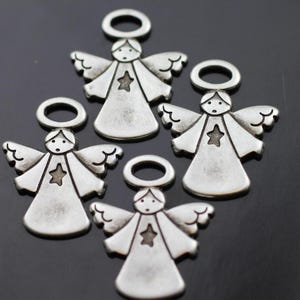 10 Angel Charms, Silver Angel, Guardian Angel, keychains, Earrings, Pendants, Necklaces, chrismas charms, ZM847as