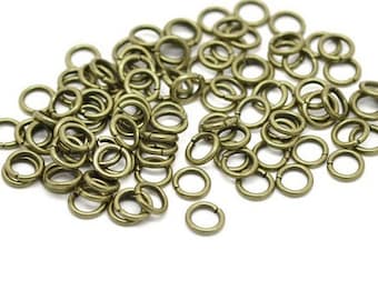 100 Anelli Aperti In Bronzo Anticato Per Bigiotteria - 12mm X 1mm, In Ferro Acciaio Ipoallergenico, Resistenti - 6