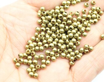 100 Messing Perlen, Bronze Perlen, Runde Perlen, Bronze Zwischenperlen, Geschenk zur Schmuckherstellung, ZM815 rw