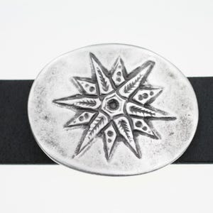 West Star Belt Buckle, Compass Buckle, Western Belt Buckle, Silver Oval Buckle, Belt Strap, Boho Buckle, Gift Buckle,Christmas Gift, GS131as