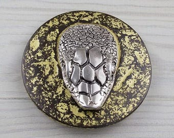 Snake head belt buckle, Animal belt buckle, Brass belt buckle, Round snake belt buckle, Gothic belt buckle, Ancient belt buckle GS5466