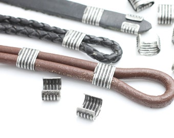 20 fermoirs à sertir argent foncé, fermoir rabattable en cuir à sertir, résultats de compression en cuir, cordon à sertir, accessoires de fabrication de bijoux ZM112ds