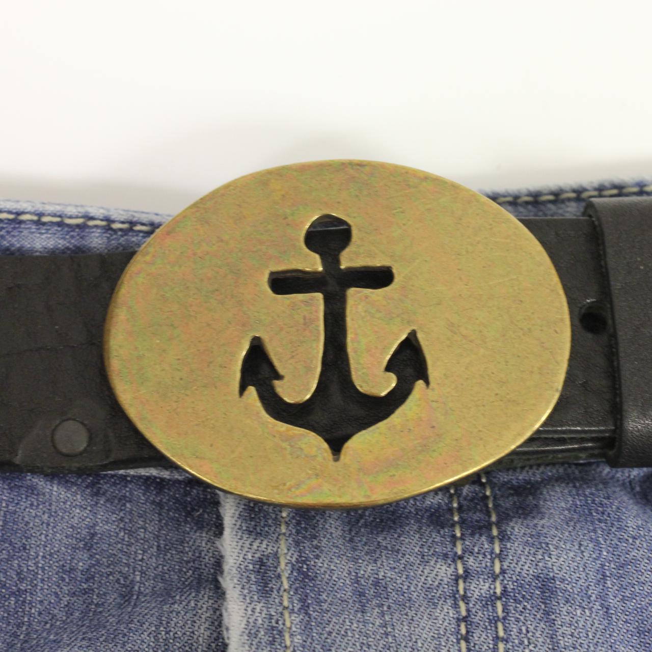 Enabled Metal Nautical Anchor Belt Anchor Belt Buckle, Brass Anchor Belt Buckel for Leather  main image 2