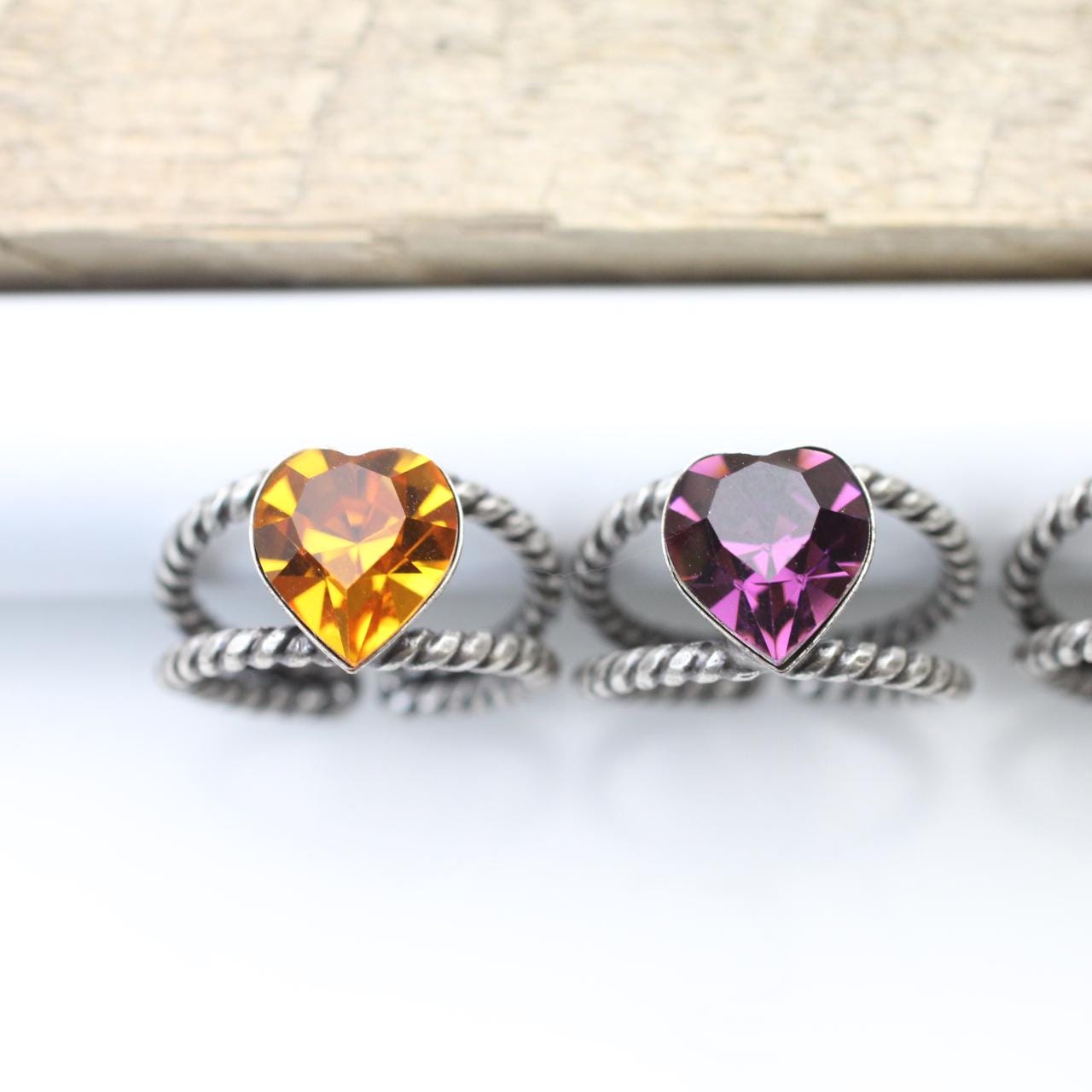 Swarovski Crystal Heart Ring, Statement Ring, Sparkling Ring, Gift