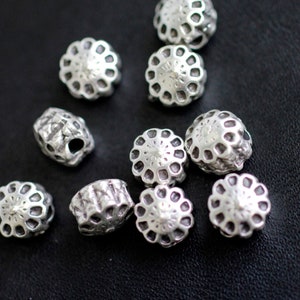 10 pcs Silver Beads, Round circle Metal beads, Sterling silver plated Antique Silver Zamak beads, wholesale Jewelry Making Supplies, zm92as