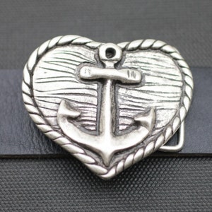 Anchor heart belt buckle, Anchor belt accessory, Summer belt buckle, Nautical belt, Sailing love belt buckle, Heart belt buckle GS197as